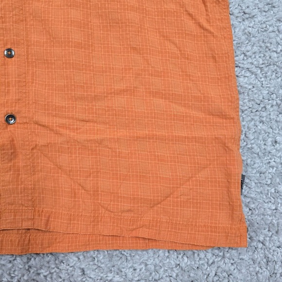 Royal Robbins Shirt Men Large Orange Button-Up Short Sleeve Travel Outdoor Hike - Picture 2 of 10